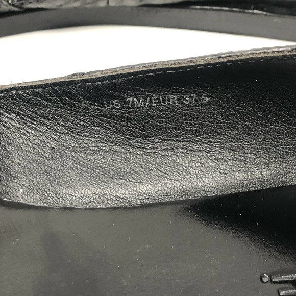 Vince Black Leather Loafers Snake Embossed Size 7 - Picture 7 of 8